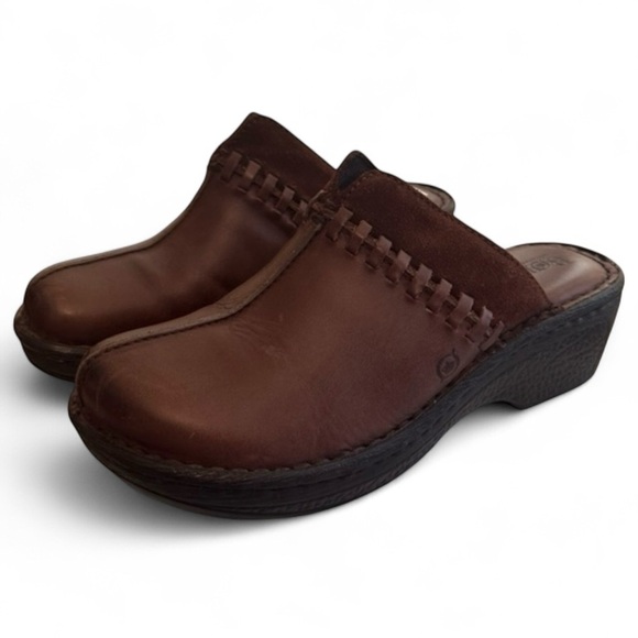 Børn Brown Leather Ellendale Cigaro Clog Slip On Size 6 - Picture 1 of 6